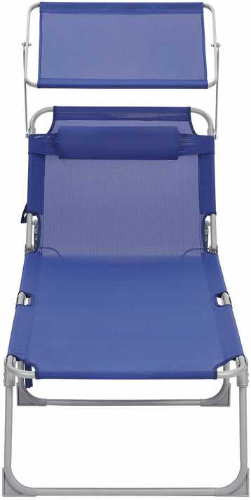 Songmics Gartenliege mit Blende Dunkelblau