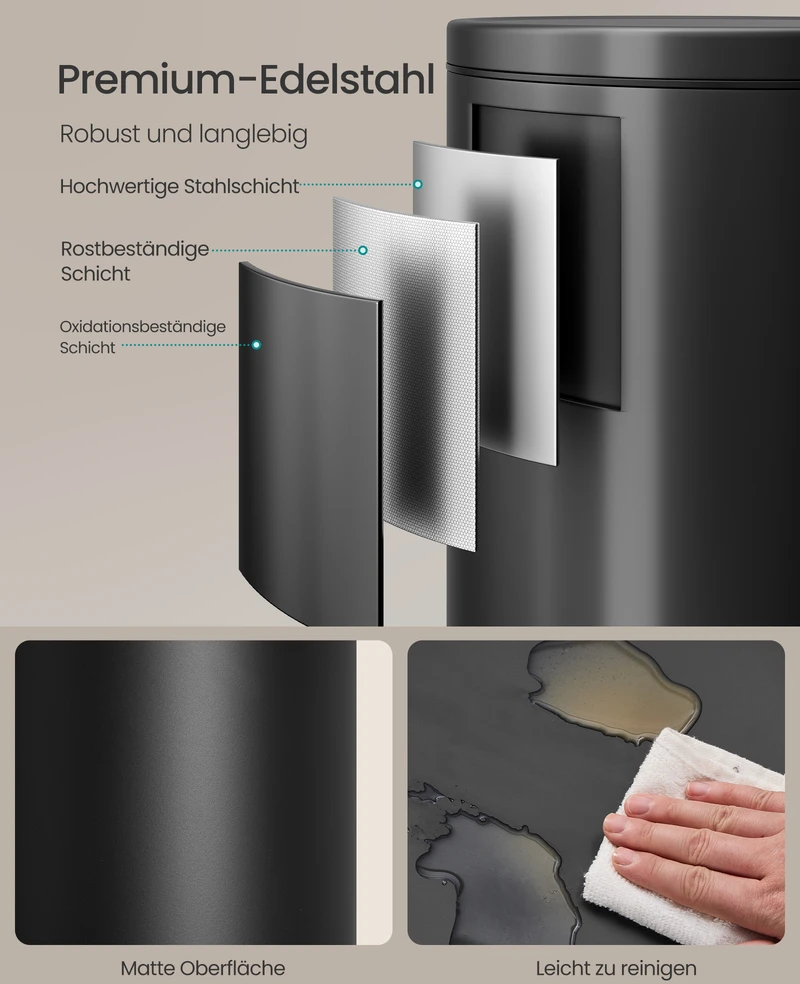 Songmics Šiukšliadėžė 30 l