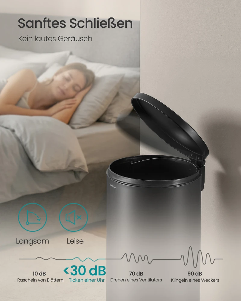 Songmics Šiukšliadėžė 30 l