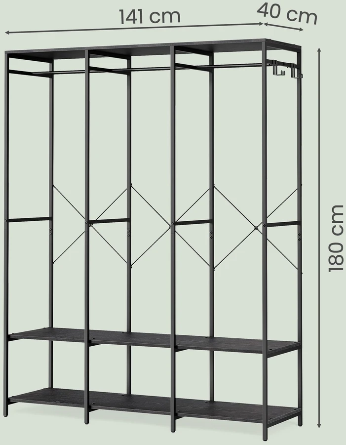 Songmics Atvira drabužių spinta, 40 x 141 x 180 cm