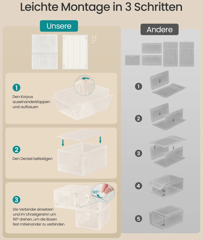 Songmics Batų dėžės 6 vnt. 36x26x19 cm