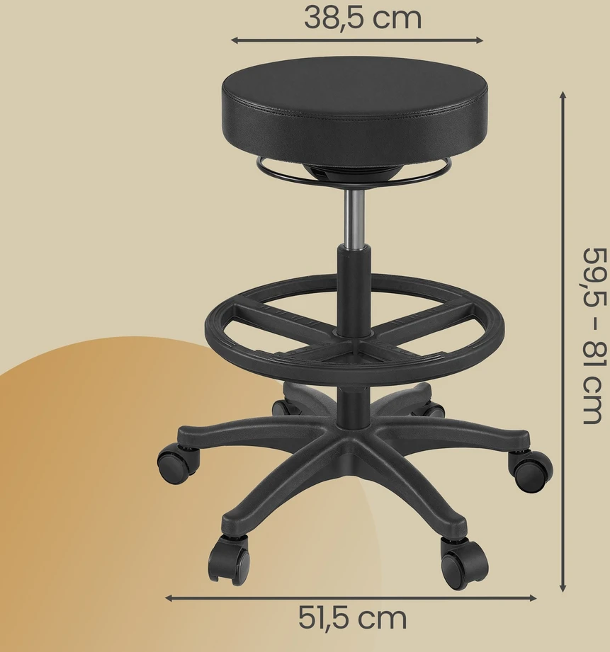 Reguliuojama darbo kėdė SONGMICS 59,5-81 cm juoda