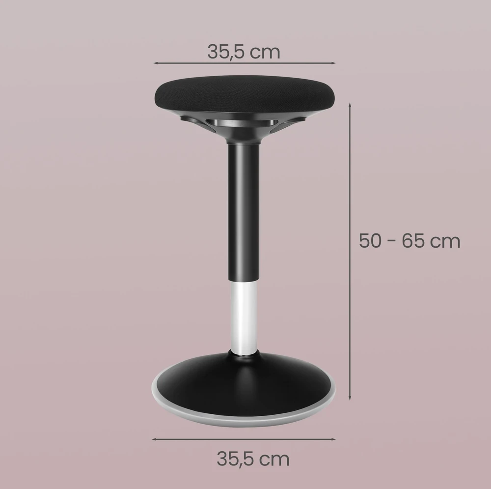 Biuro kėdė SONGMICS, juoda, 50-65 cm