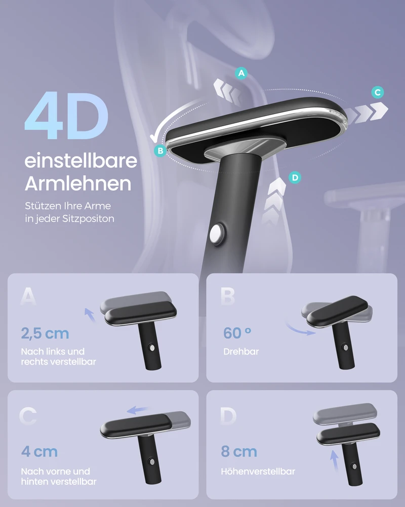 Songmics Ergonomiška biuro kėdė su reguliuojama atrama