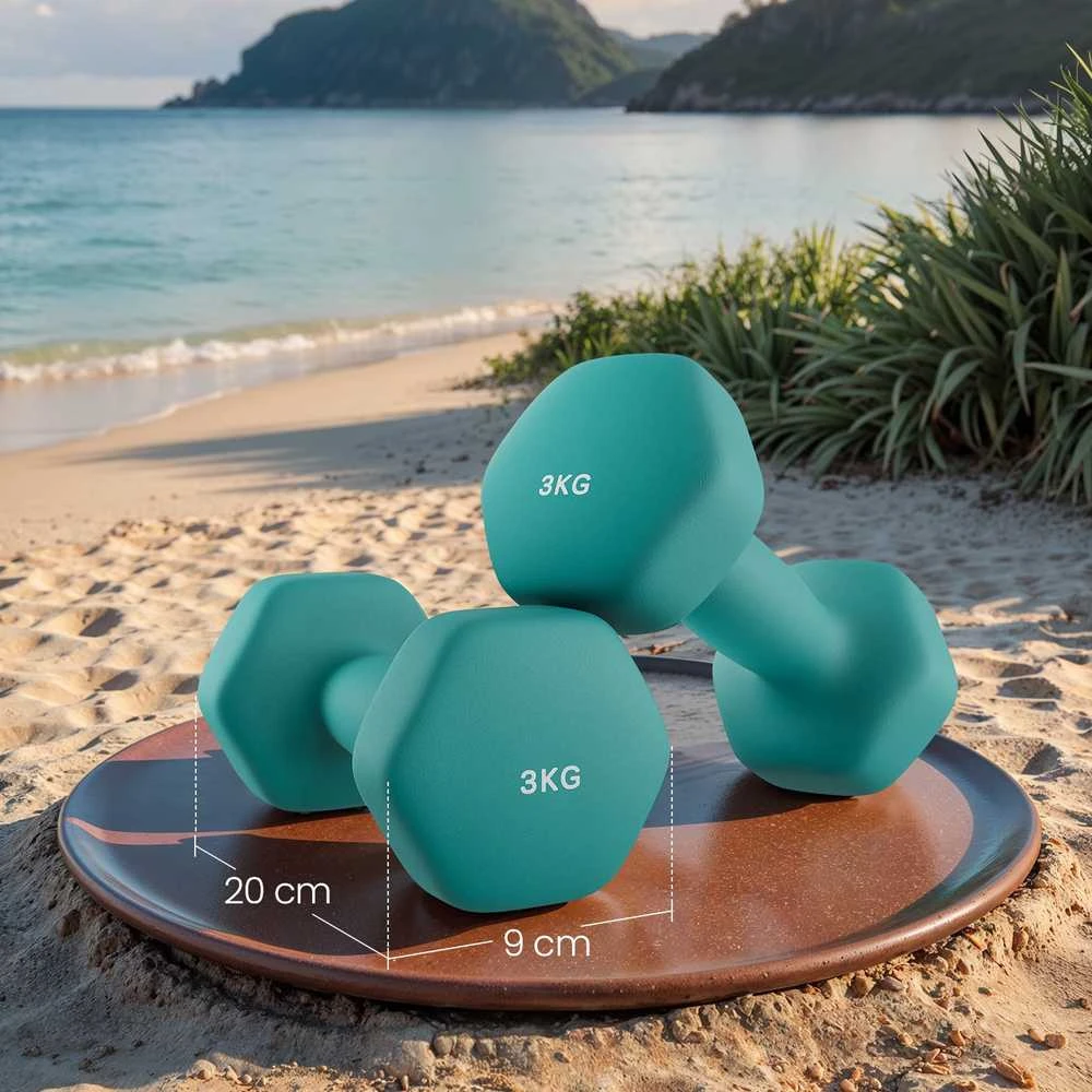 SONGMICS hanteliai, 2 vnt. rinkinys, 2 x 3kg