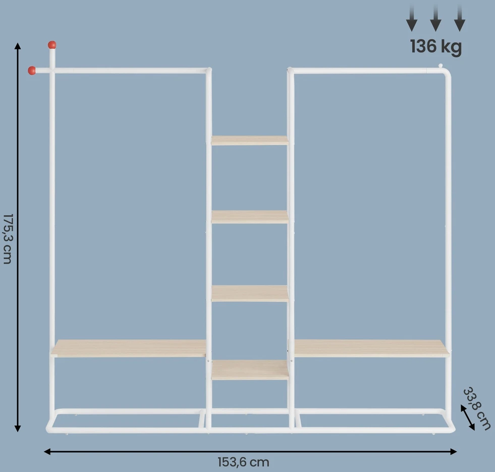 Songmics Kabykla, 33,8 x 163,6 x 175,3 cm