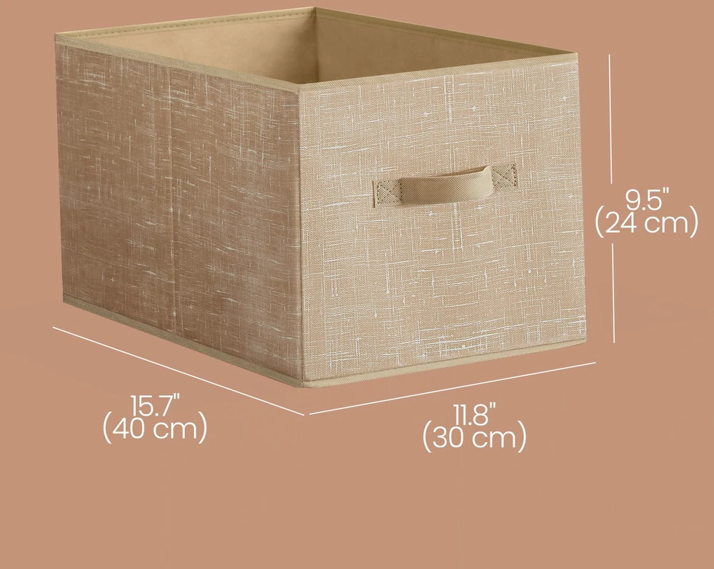 SONGMICS laikymo dėžės, 3 vnt. rinkinys, 40 x 30 x 24 cm, smėlio spalvos