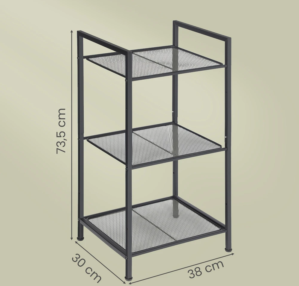 Songmics Metalinė vonios lentyna 3 lygių 38x30x72 cm