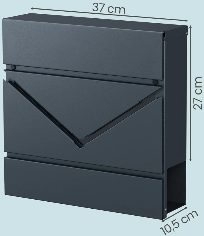 Pašto dėžutė SONGMICS 37 x 10,5 x 37 cm antracitinė