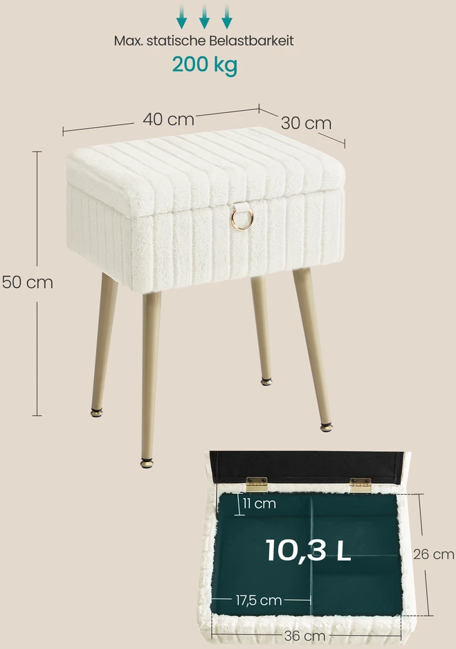 Home Styling Collection Kėdė su dėže ir paminkštinimu