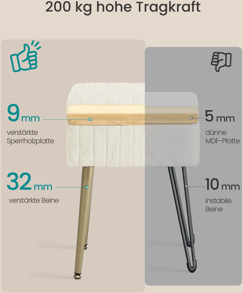 Home Styling Collection Kėdė su dėže ir paminkštinimu