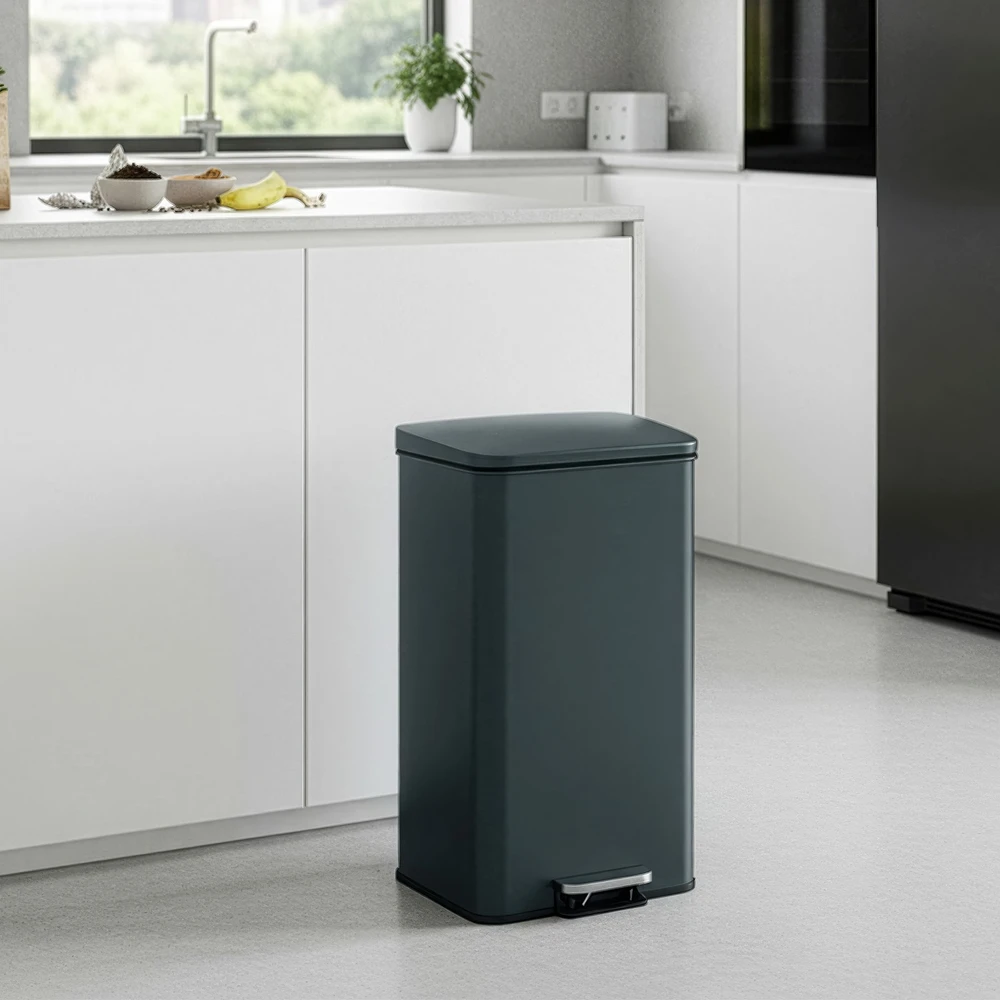 Songmics Šiukšliadėžė 40 l antracito spalvos
