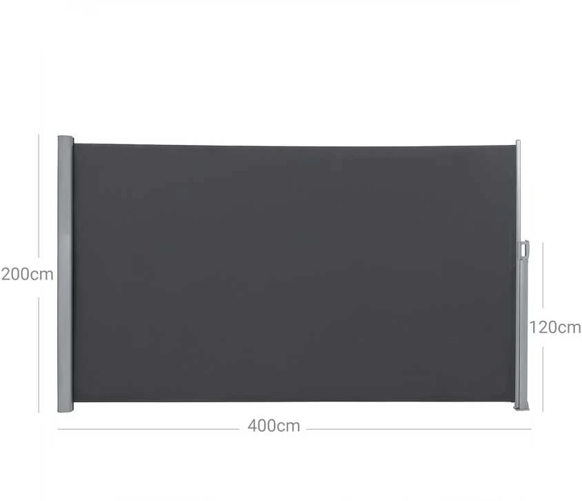 Songmics Šoninis tentas 200 x 400 cm sodo antracitas