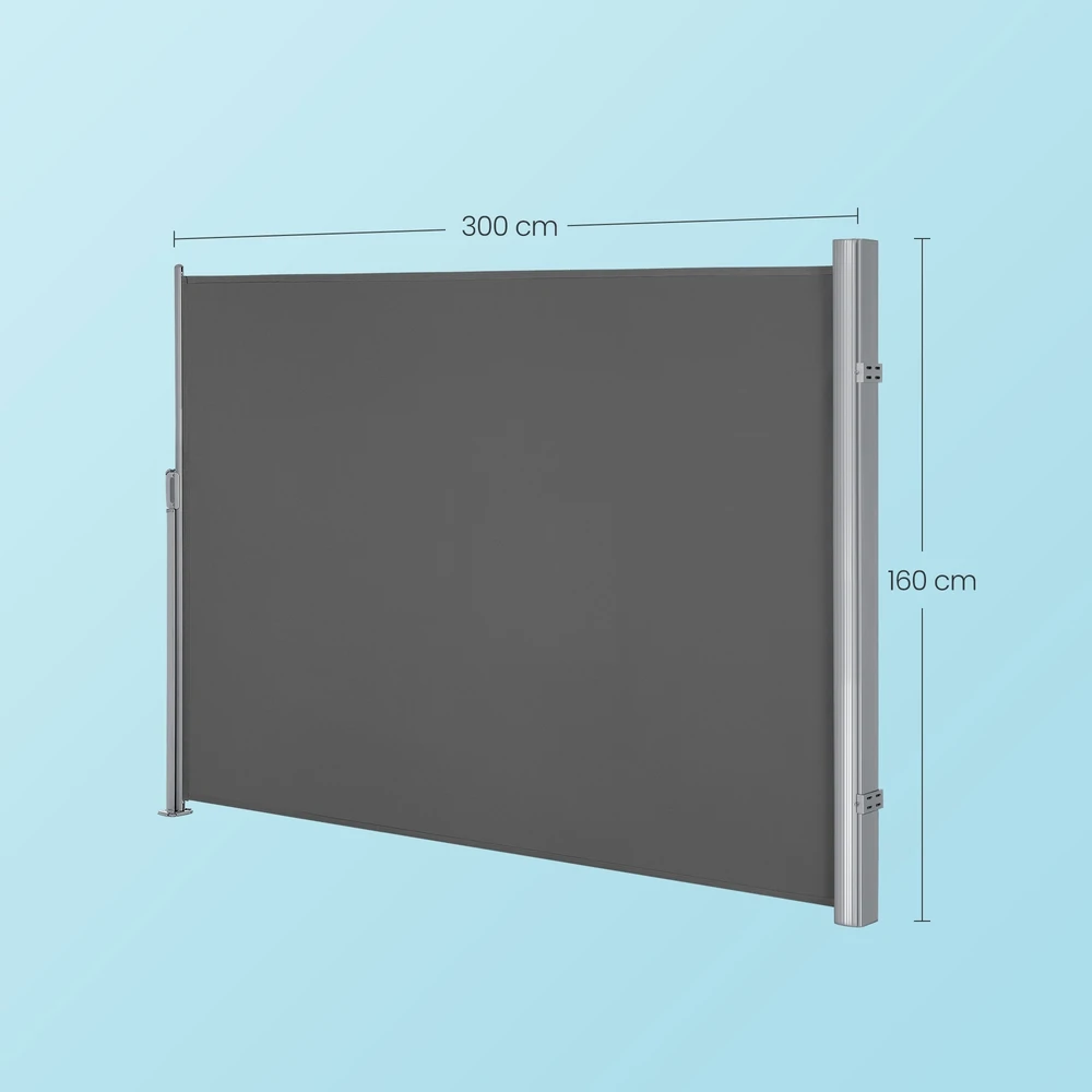 Songmics Šoninė markizė 160 × 300 cm antracito spalvos