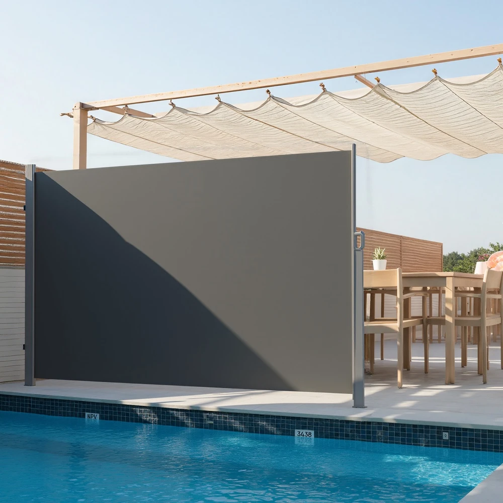 Songmics Šoninė markizė 160 × 300 cm antracito spalvos