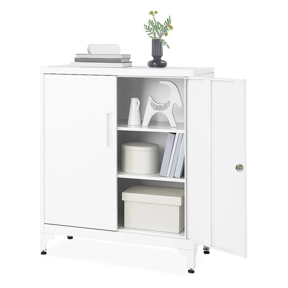 Songmics Dokumentų spintelė su užraktu 40 x 80 x 90 cm balta