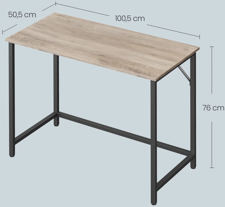 Songmics Rašomasis stalas 100x50x75 cm juodas
