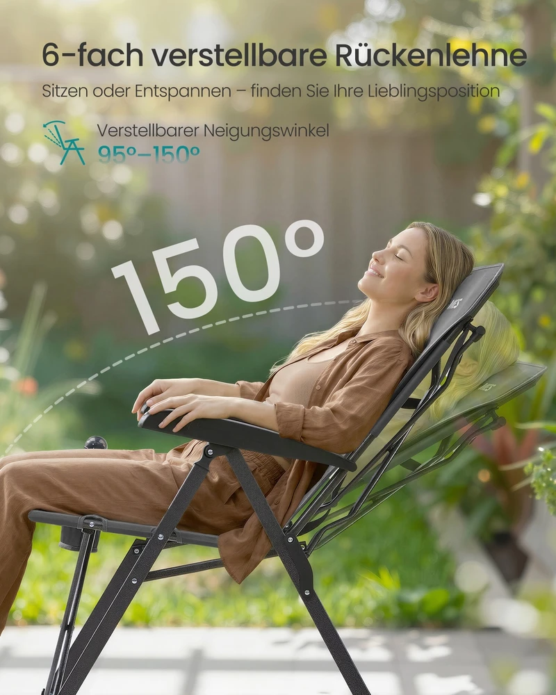 Songmics Stovyklavimo kėdė 70 x 60 x 110 cm