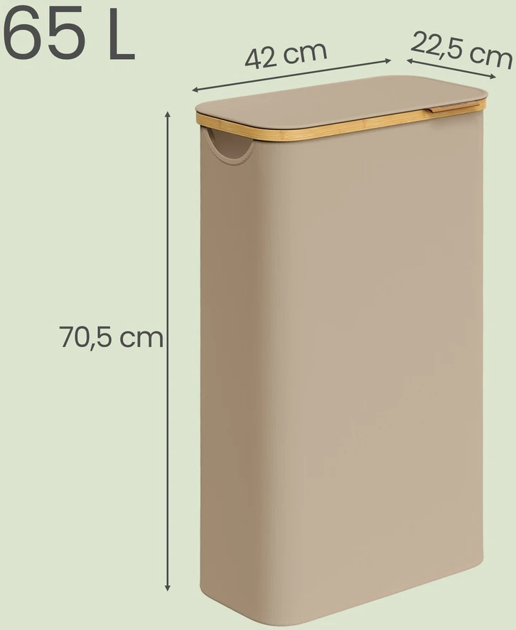 Songmics Skalbinių krepšys 42 x 22,5 x 70,5 cm kamelinis