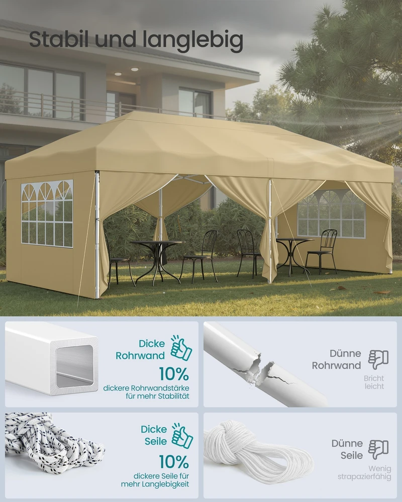 Songmics Sulankstomas paviljonas 3 x 6 m