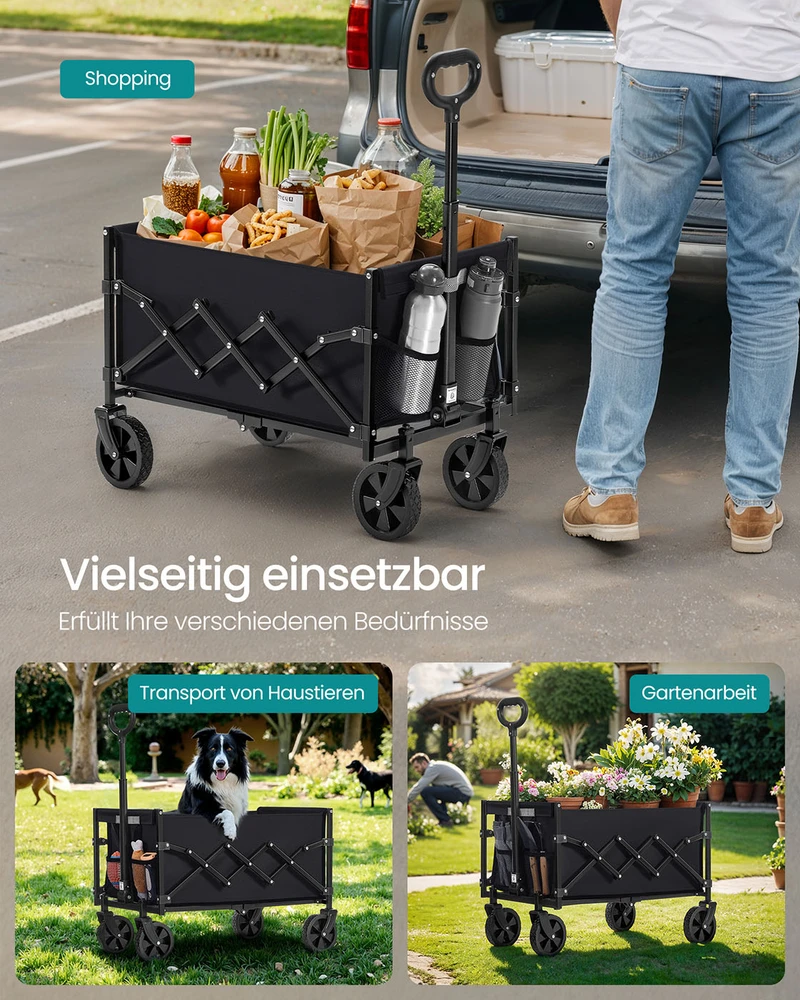 Songmics Vežimėlis juodas
