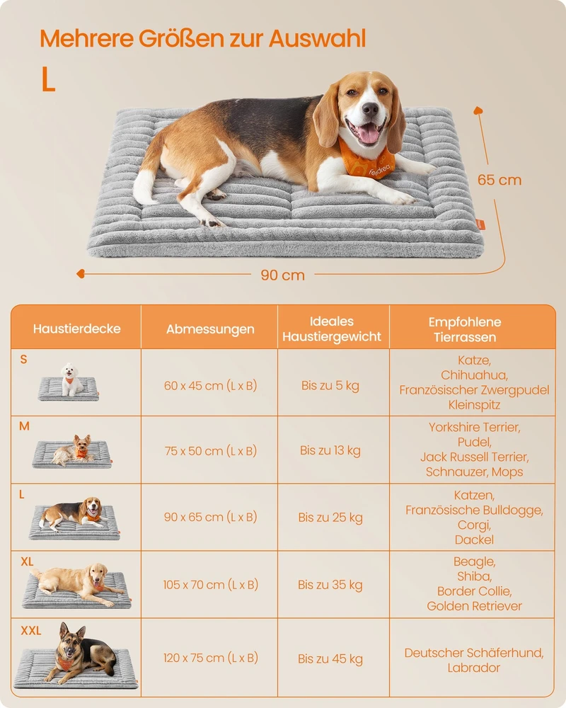 Songmics Šuns guolis 90 x 65 cm pilka