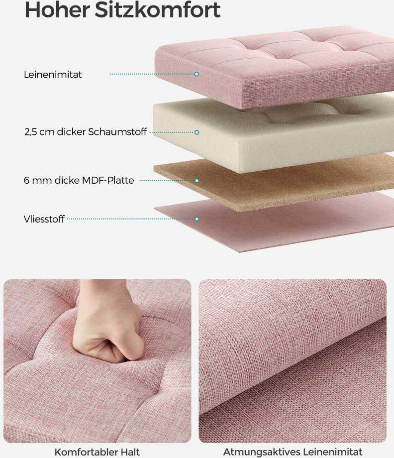 Songmics Sėdynės krūtinės 76 cm dirbtinės odos baltos spalvos