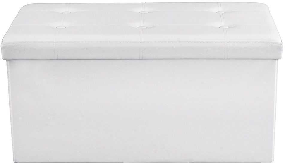 Songmics Sėdynės krūtinės 76 cm dirbtinės odos baltos spalvos