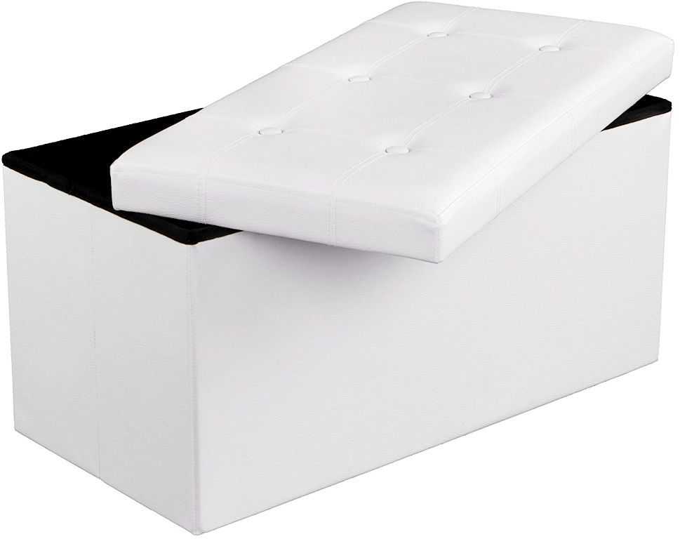 Songmics Sėdynės krūtinės 76 cm dirbtinės odos baltos spalvos