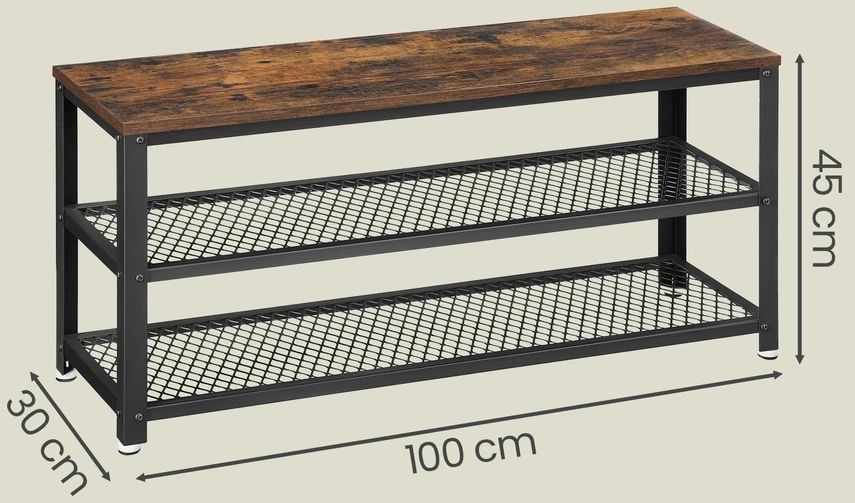 Songmics Batų suoliukas 100 x 30 x 45 cm