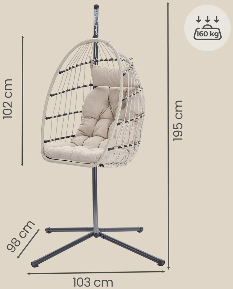 Songmics Sūpama kėdė balta