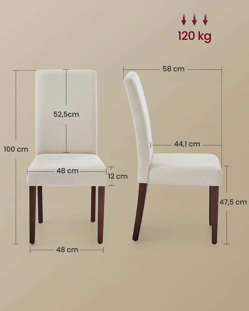 Songmics Valgomojo kėdės su aukštu atlošu (2 vnt., 58x48x100 cm)