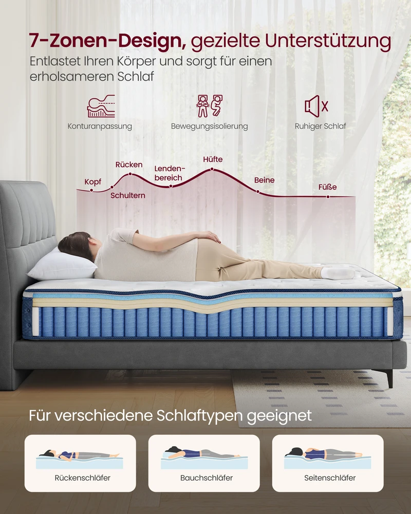 Lova Songmics Čiužinys 200 × 90 × 20 cm