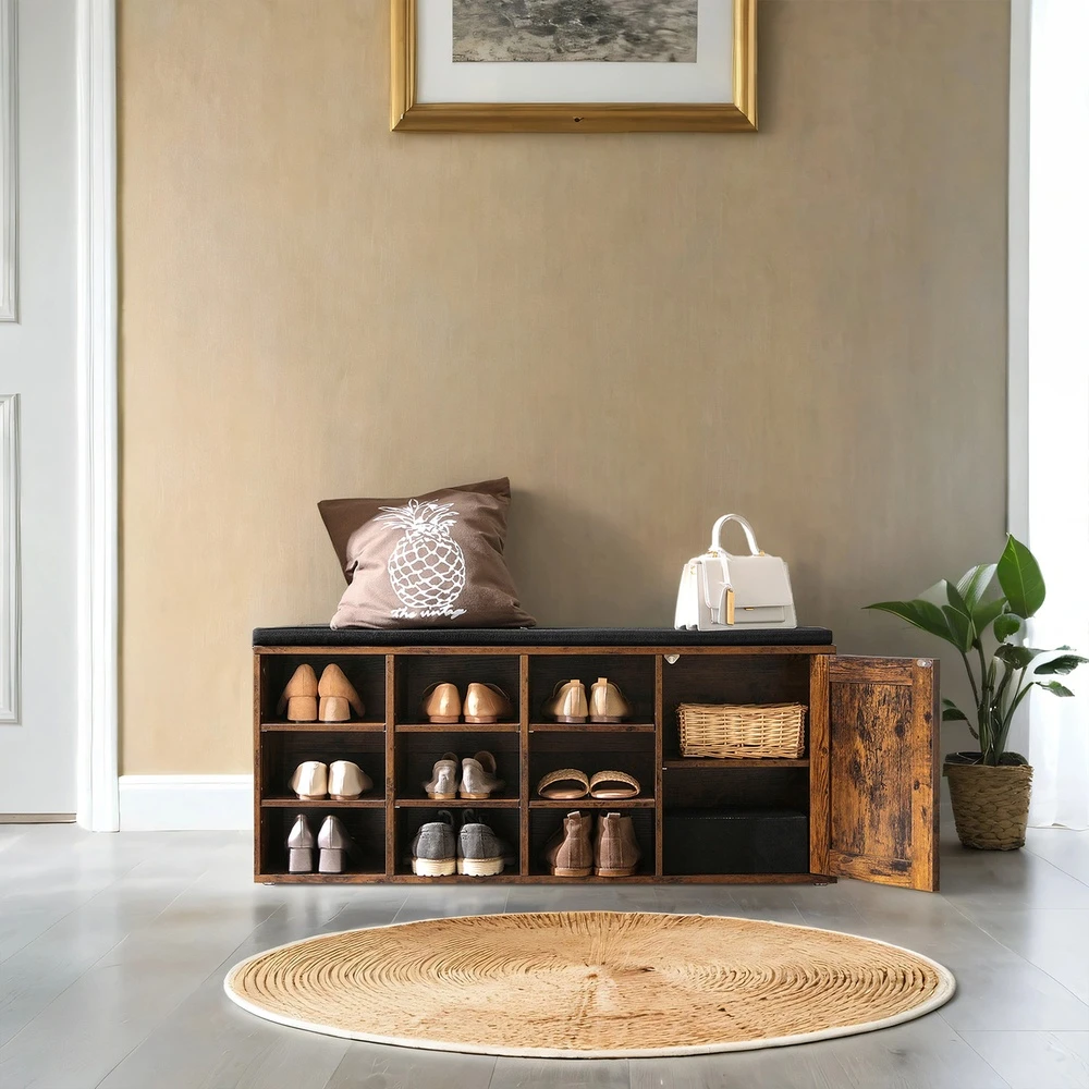 Songmics Batų suolelis VASAGLE 110x30x48 cm su 9 skyreliais