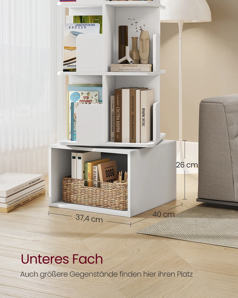 Songmics Sukama knygų lentyna 40 × 40 × 124,6 cm