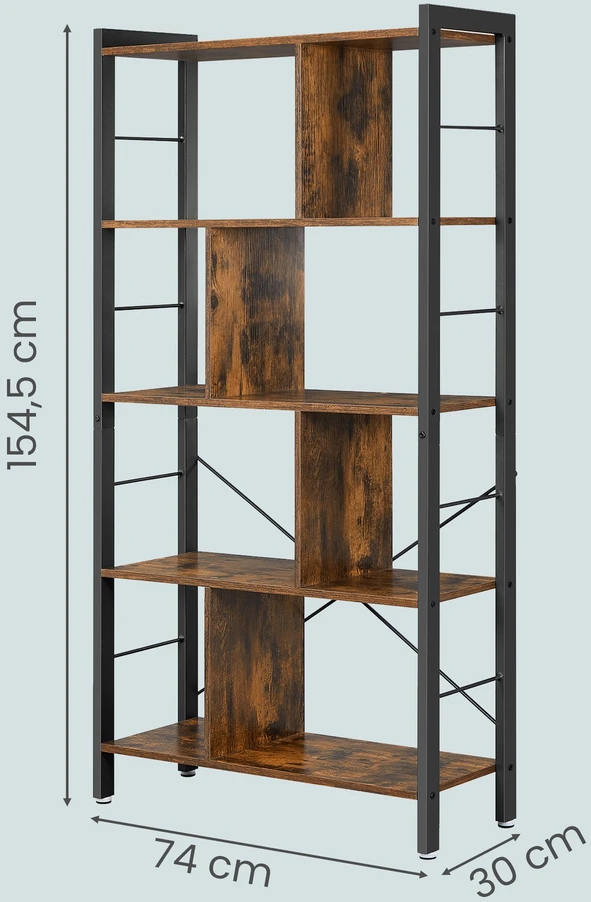 Songmics Knygų lentyna VASAGLE 74x30x154,5 cm
