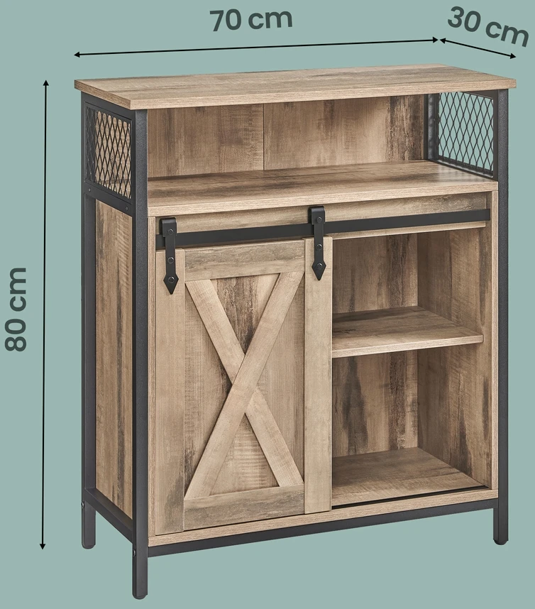 Songmics Spintelė su stumdomomis durimis 70 x 30 x 80 cm