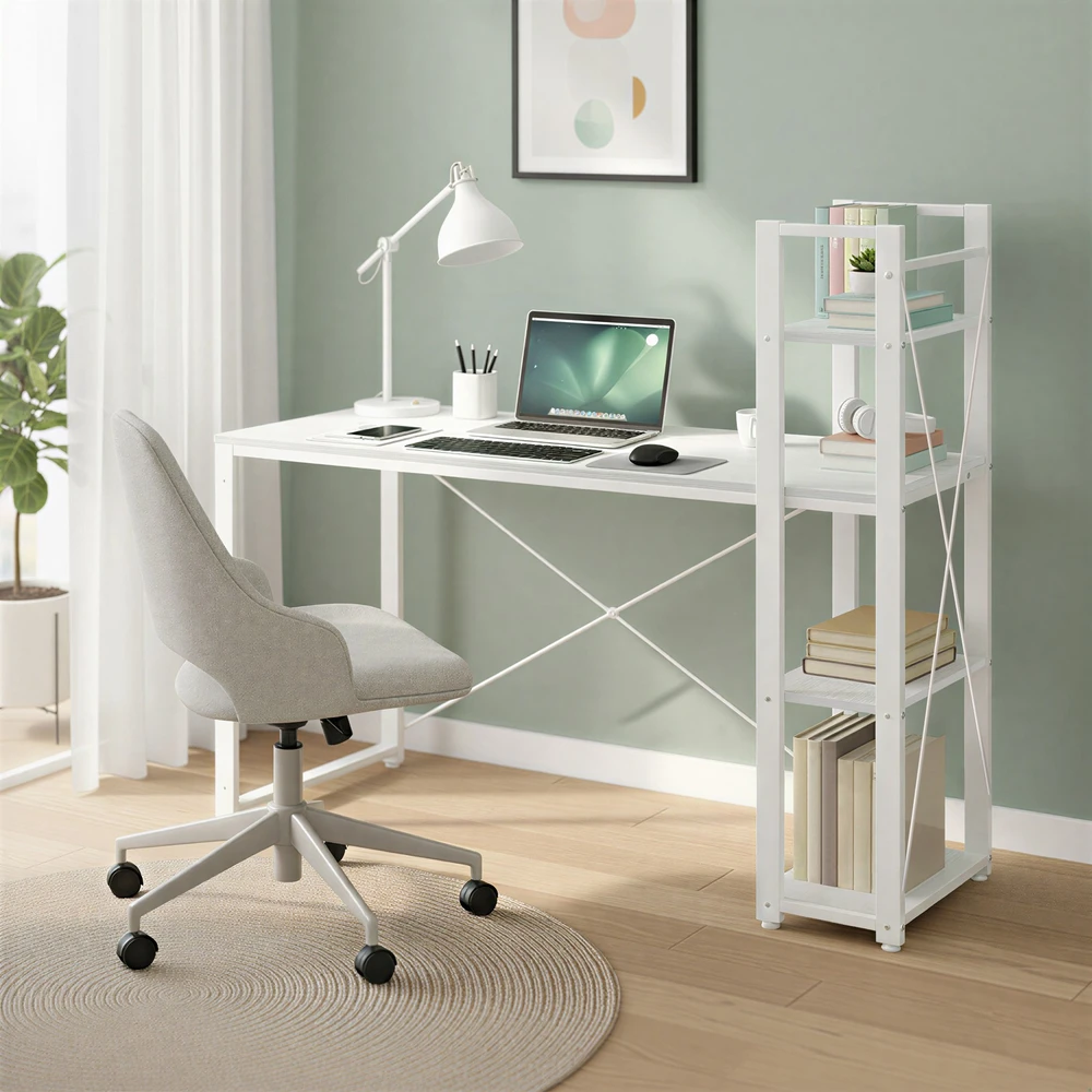 Songmics Rašomasis stalas 120x60x120,1 cm baltas