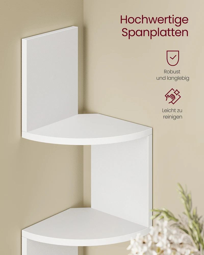 Songmics Kampinė lentyna su LED apšvietimu, 20x20x126 cm