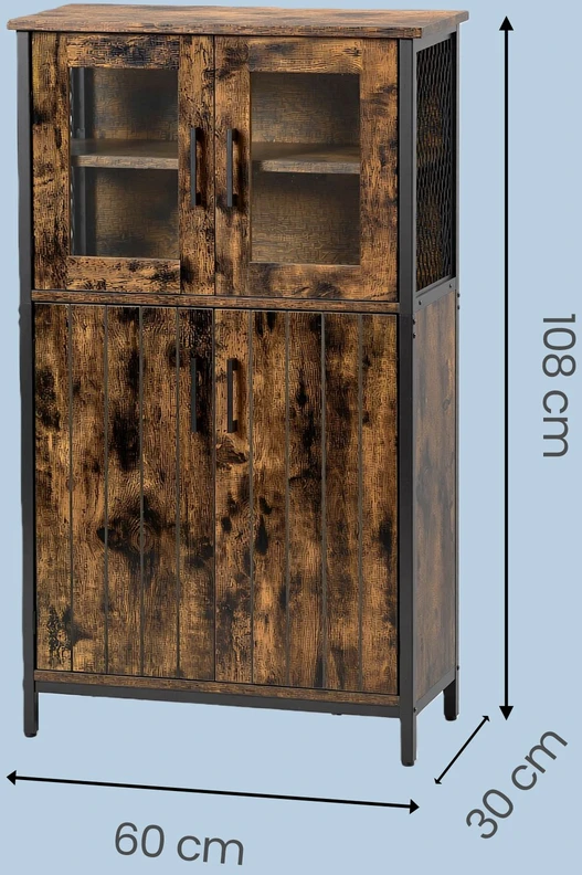 Songmics Virtuvės spintelė VASAGLE su reguliuojamomis lentynomis 60x30x108 cm