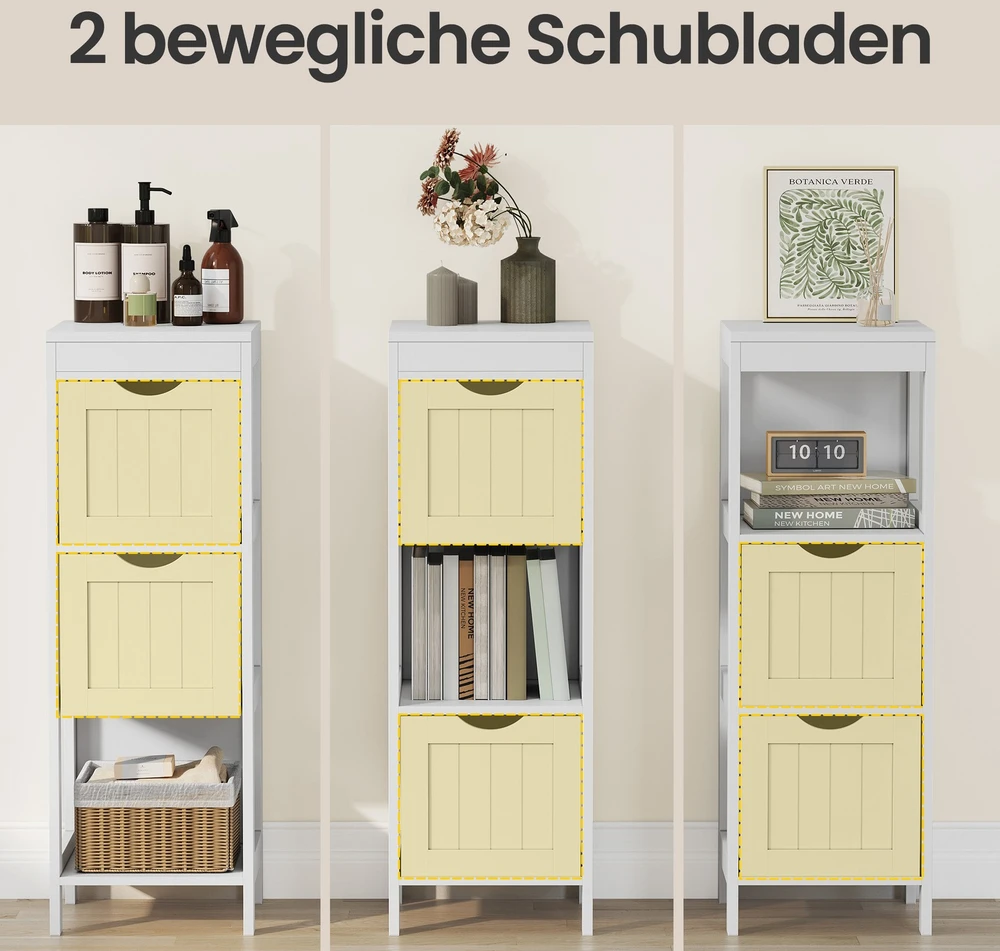 Songmics Vonios spintelė balta MDF 30x89x30 cm