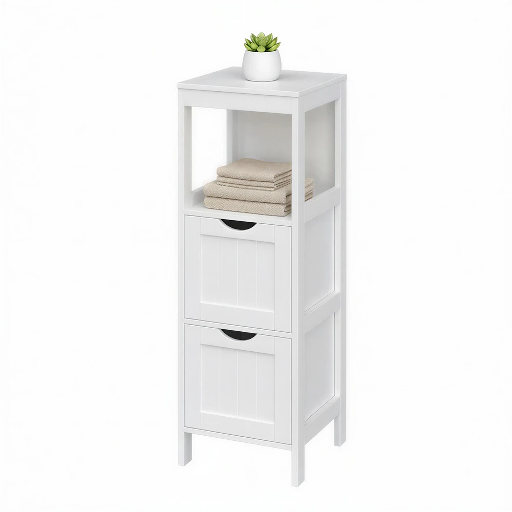 Songmics Vonios spintelė balta MDF 30x89x30 cm