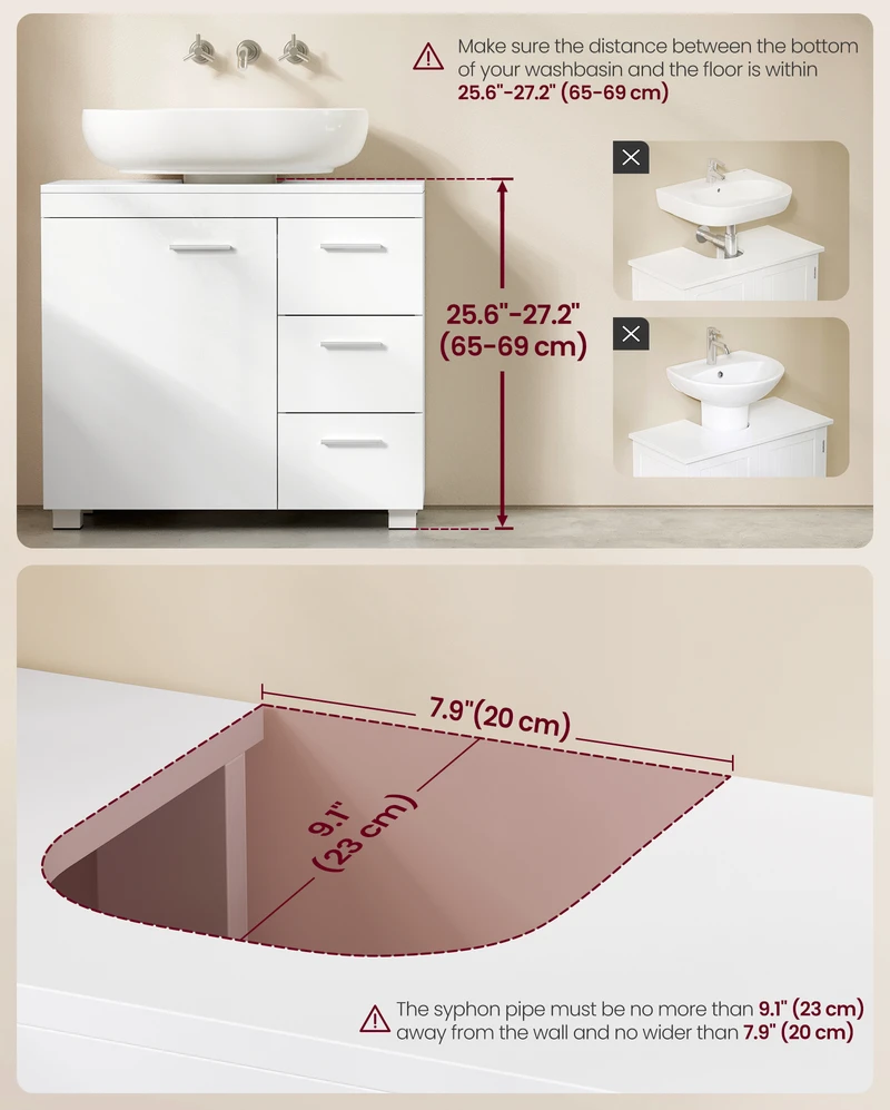 Songmics Praustuvo spintelė 30 × 70 × 64 cm