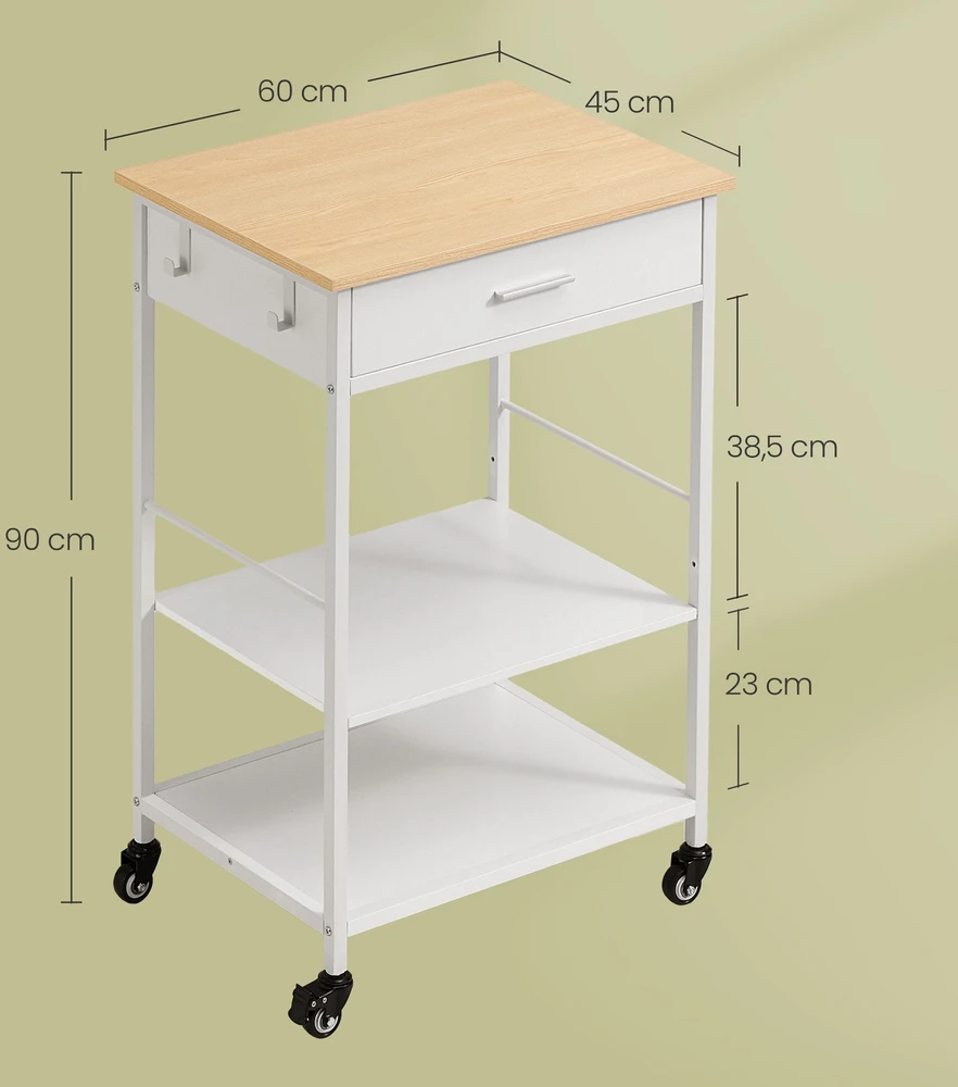 Songmics Virtuvinis vežimėlis 47 x 60 x 90 cm