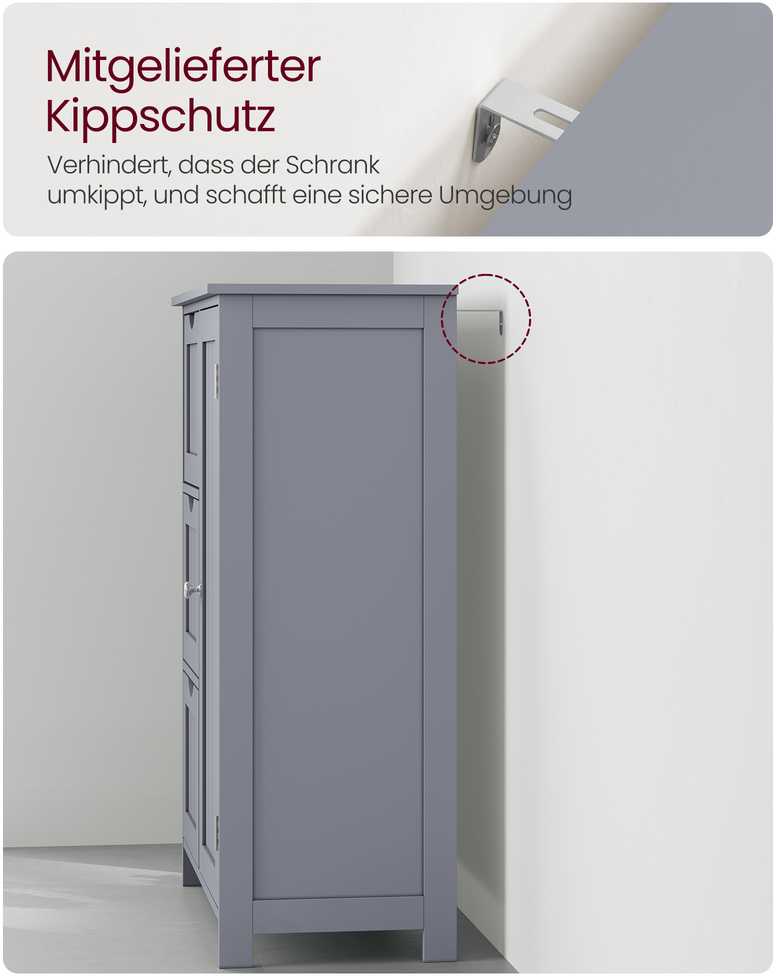 Vasagle Badezimmerschrank mit 3 Schubladen und Schranktür