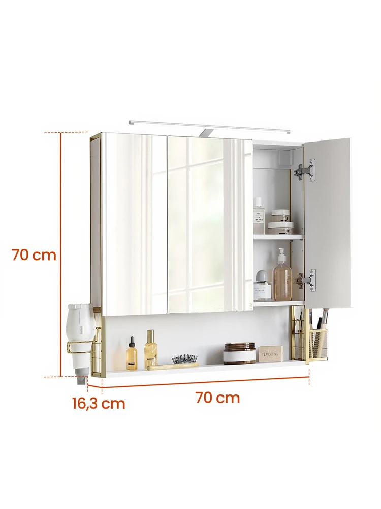 Songmics Vonios kambario spintelė su LED apšvietimu 14,6 x 70 cm