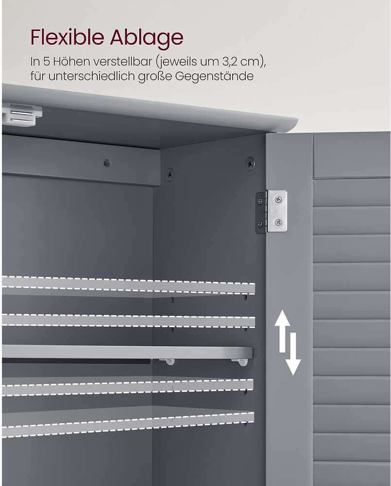 Vasagle Badezimmerschrank mit verstellbarem Einlegeboden und Lamellentüren