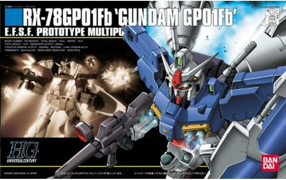 Bandai HGUC RX-78GP01Fb Gundam GP01Fb 1/144 plastikinis modelis