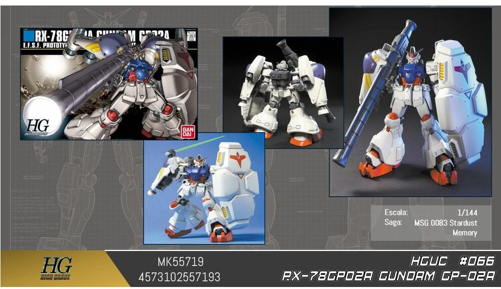 Bandai Gundam 0083 Stardust Memory RX-78GP02A Gundam Physalis Mobile Suit Model Kit HGUC 1/144