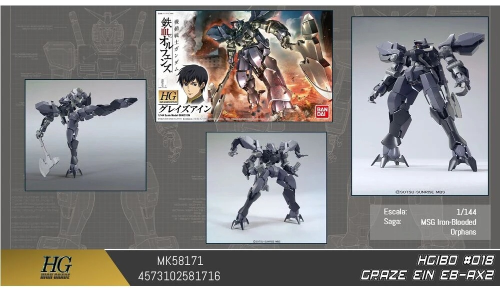 Bandai Gundam Iron-Blooded Orphans EB-AX2 Graze Ein Mobile Suit Model Kit HG 1/144